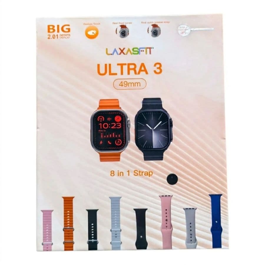 Laxasfit Ultra 3 Smartwatch with 8 in 1 Strap