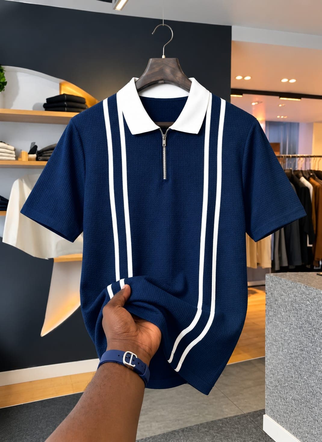 💙 Premium Navy Blue Polo T-Shirt