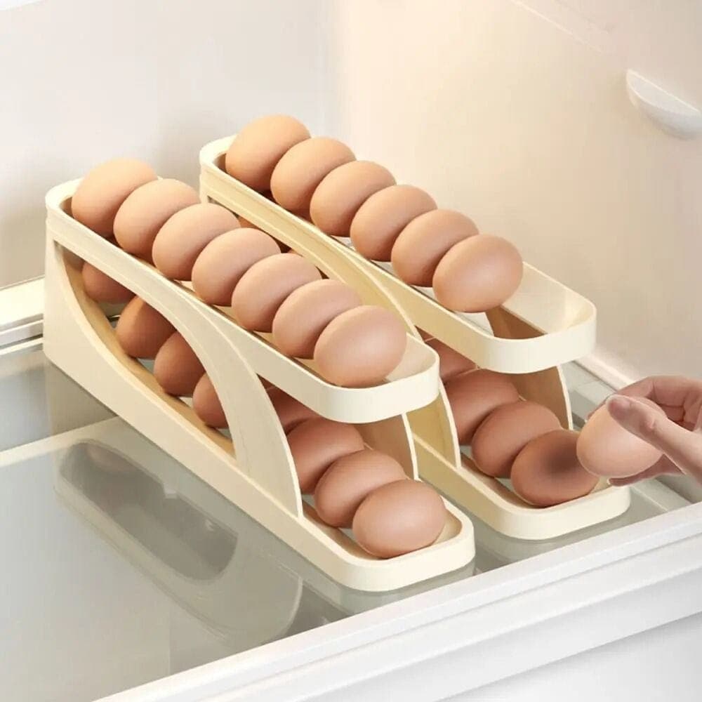 ৪-লেয়ার অটোমেটিক রোল-ডাউন এগ ডিসপেন্সার | 4-Tier Automatic Roll-Down Egg Organizer | ডিম রাখার কিচেন অর্গানাইজার র্যাক