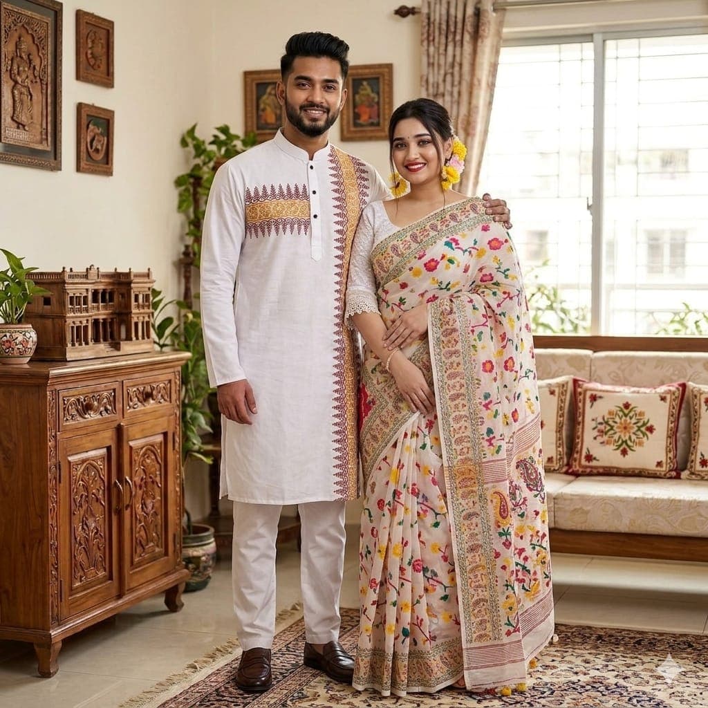 লাল-সাদা কাপল ড্রেস কালেকশন
