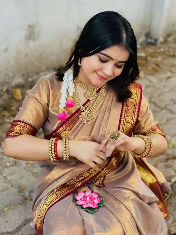 Puja Hit Lama Sharee with Blouse Piece